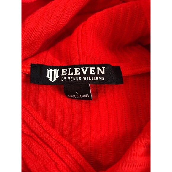 Women's Eleven by Venus Williams In Bloom Long Sleeve Top Hood Candy Red Small - Picture 6 of 7